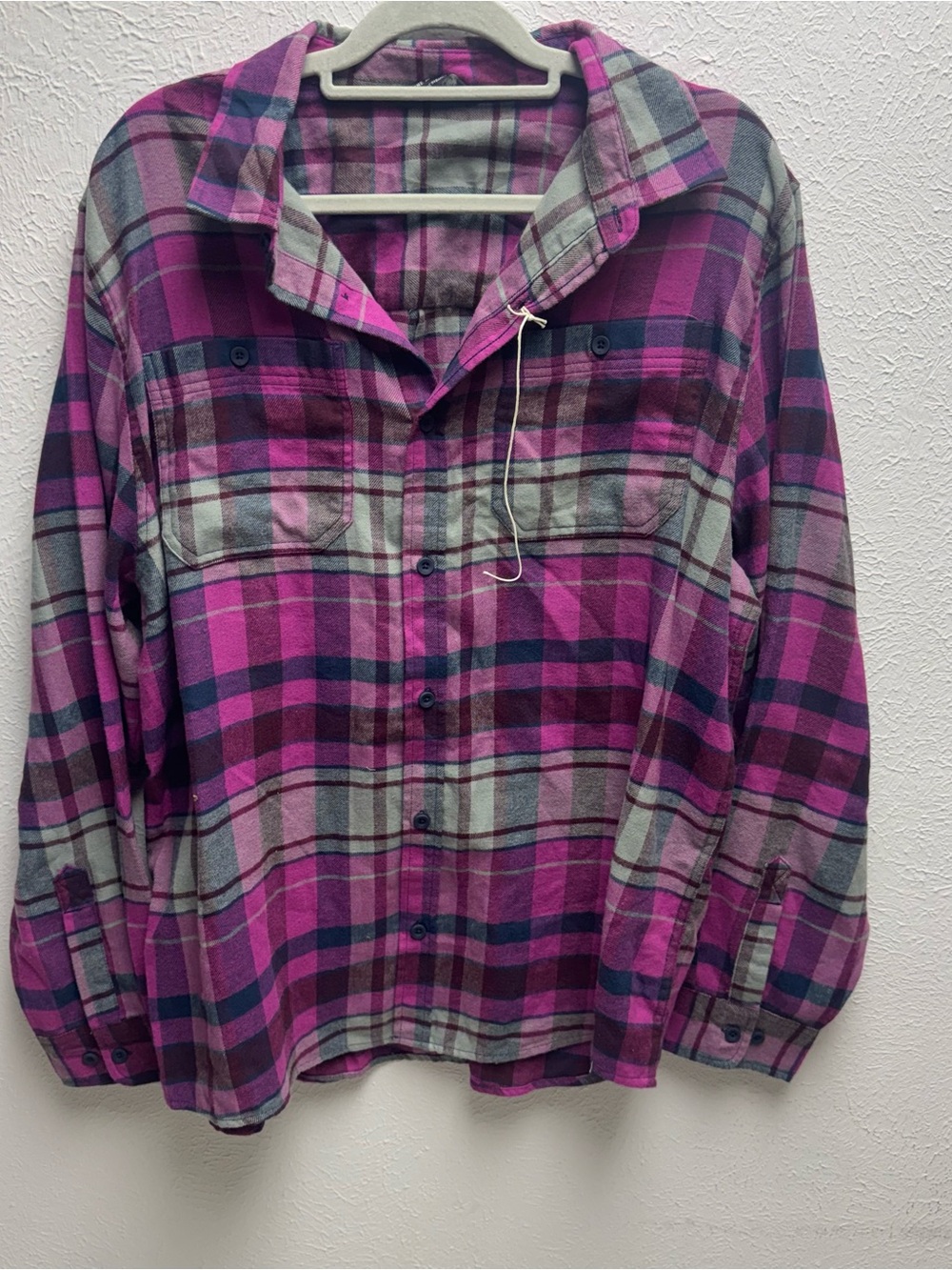 Alpine Design Women’s XL Purple/Pink Plaid LS Button Down Flannel NWOT